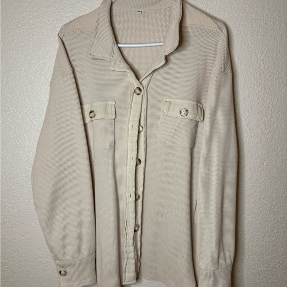 Cream Button-Up Shirt - Picture 1 of 3